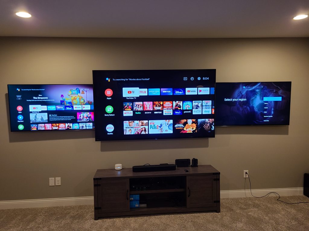 Three Television Setup